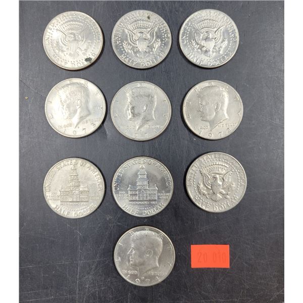 Vintage American Kennedy Half Dollar Coins