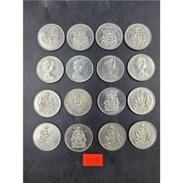 Vintage Canadian 50 Cent Coins