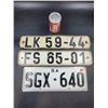 Image 1 : Vintage European License Plates