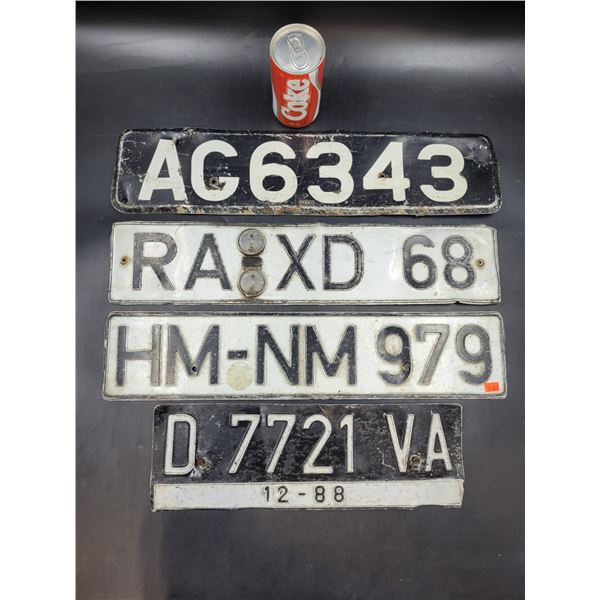 Vintage European License Plates