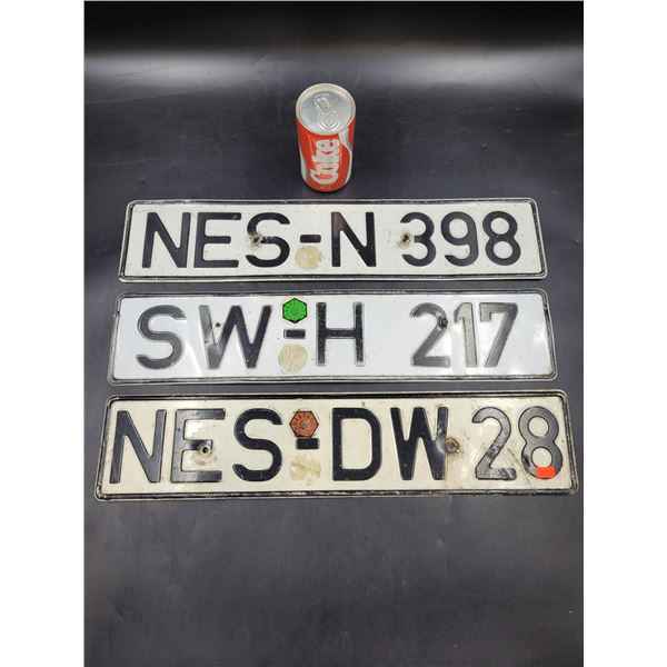 Vintage European License Plates