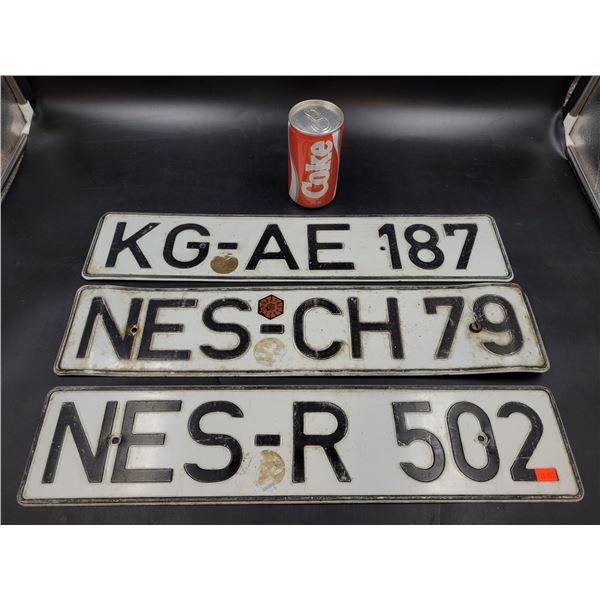Vintage European License Plates