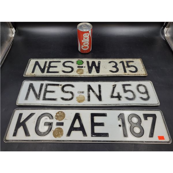 Vintage European License Plates