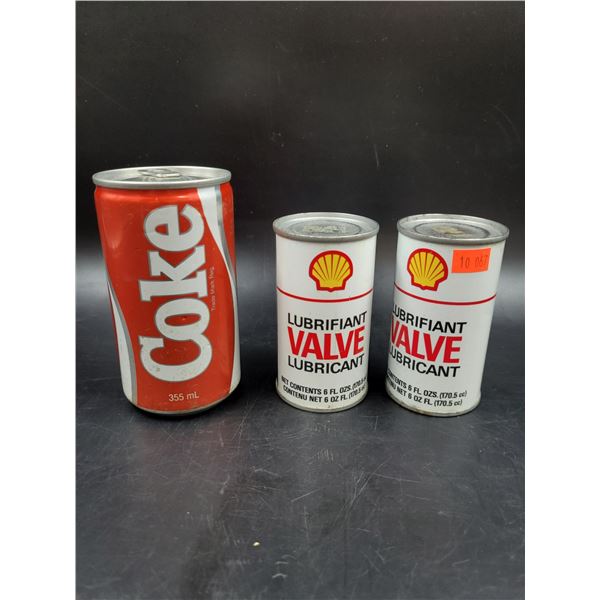Full Vintage Shell Valve Lubricant Cans