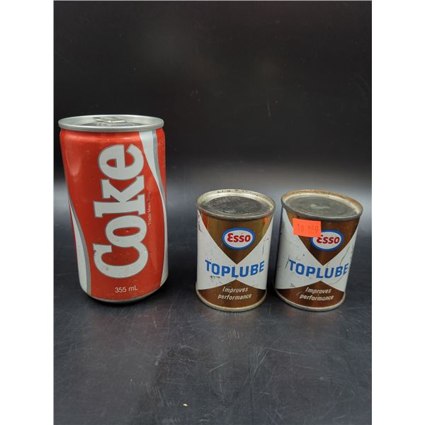 Full Vintage Esso Top Lube Cans