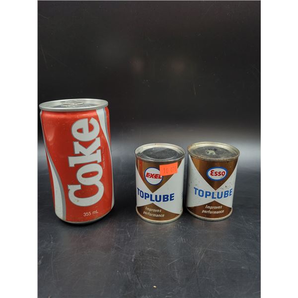 Full Vintage Esso Top Lube Cans