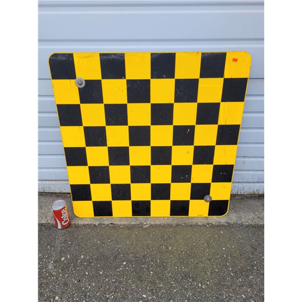 Black & Yellow Checkered Aluminum Sign