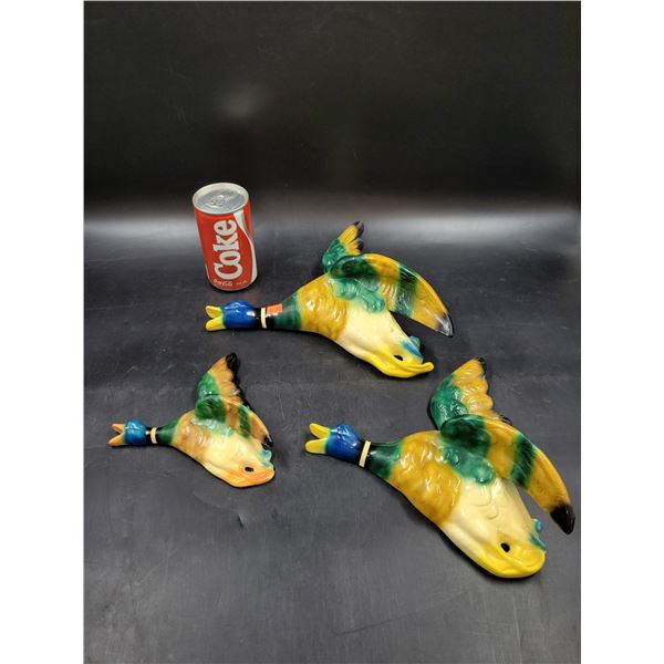 Vintage Hanging Chalkware Ducks