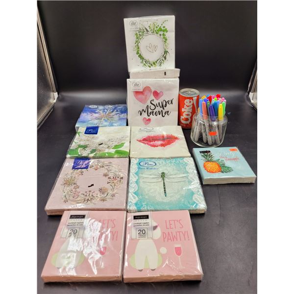 Napkin & Sharpie Lot