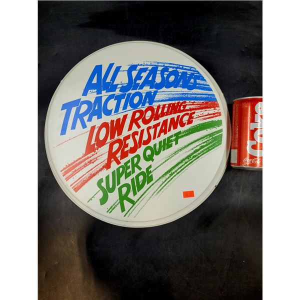Vintage All Seasons Traction Tire Display Advertising Sign