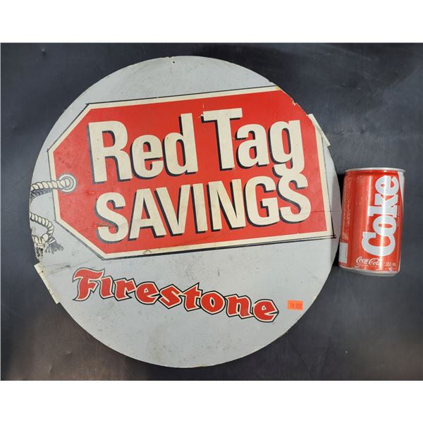 Vintage Firestone Savings Tire Display Advertising Sign
