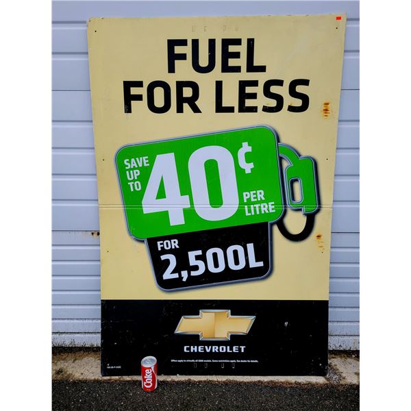 Chevrolet "Fuel For Less" Corrugated Sign