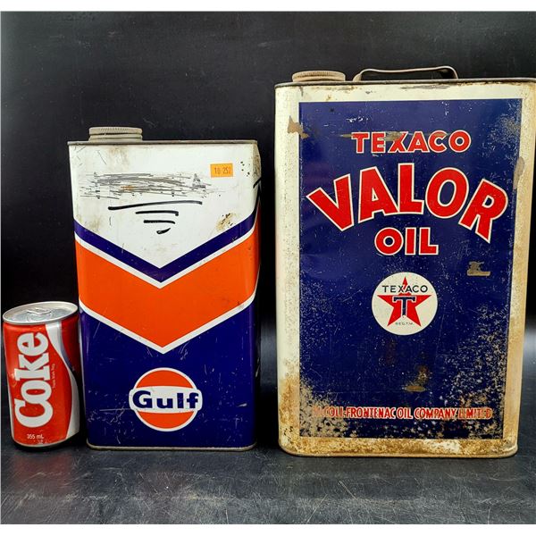 Vintage Texaco & Gulf Motor Oil Cans