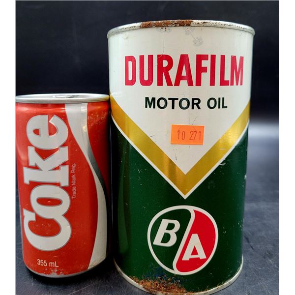 Vintage BA Durafilm Motor Oil Can