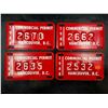 Image 1 : 4 Vintage 88' Vancouver, B.C Commercial Permit License Plates