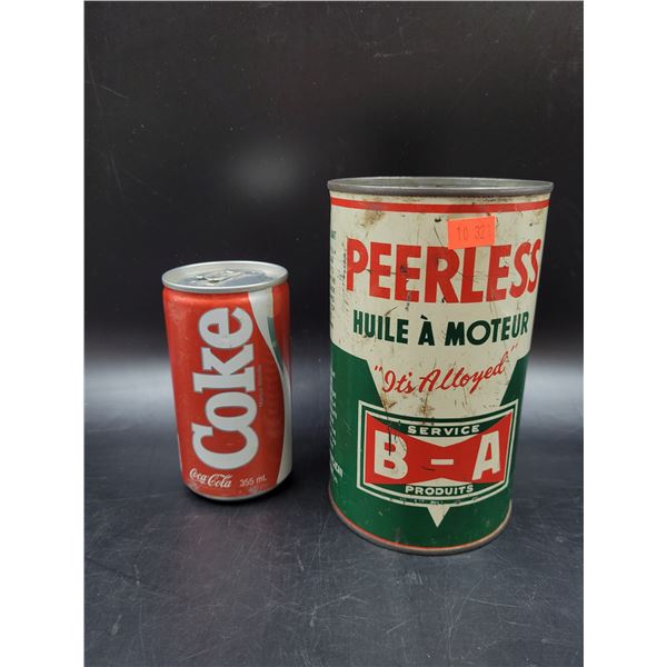 Vintage BA Peerless Motor Oil Can
