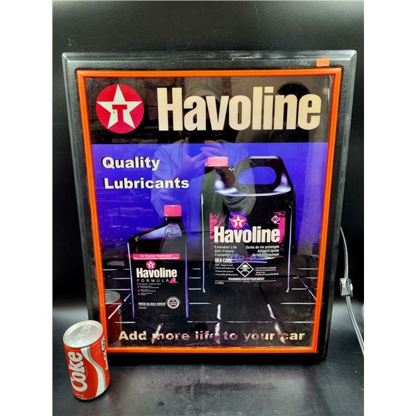 Vintage Texaco Havoline Motor Oil Light up Advertising Sign