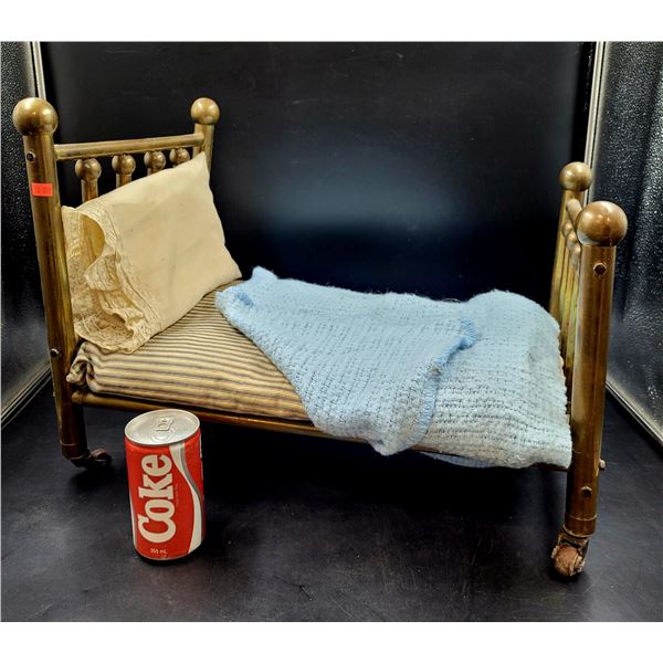 Vintage Brass Doll Bed