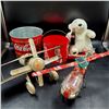 Vintage Coca-Cola Advertising Tin Lot & Stuffed Animal