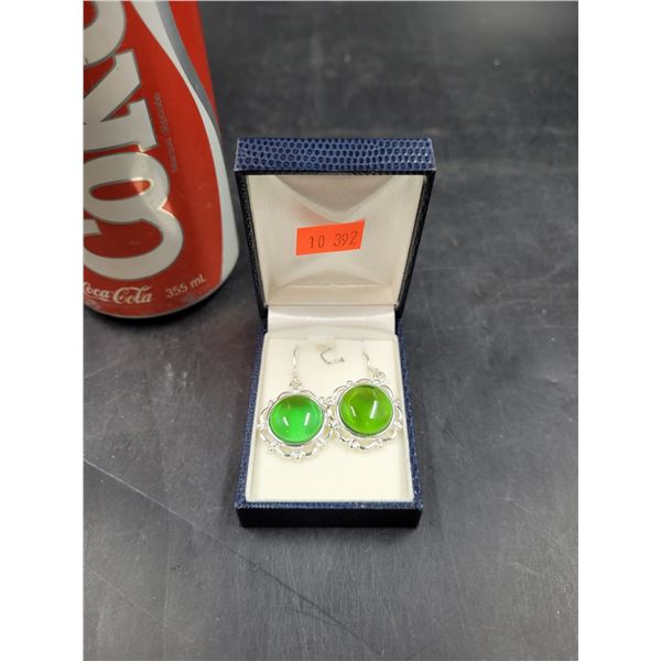 Sterling Silver Green Earrings