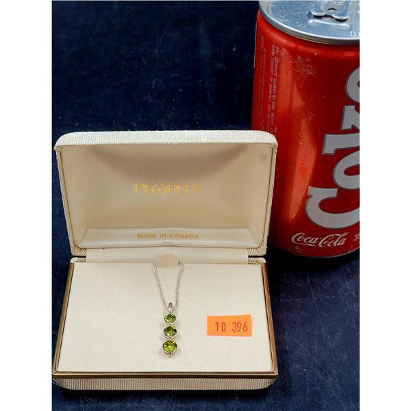 Italian Silver Necklace with Gemstone Pendant