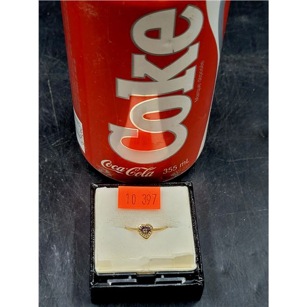 10K Gold Heart Hope Ring (1.14 grams)