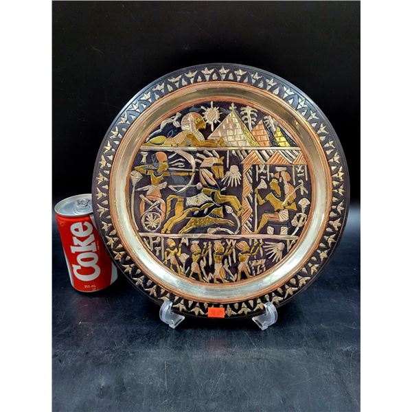 Vintage Egyptian Etched Copper Plate