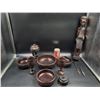 Image 1 : Carved Wood Bowls, Goblets, and Statue