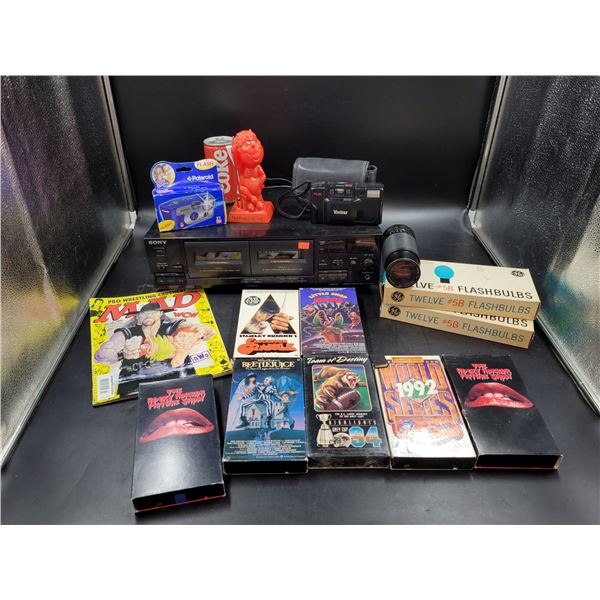 Cassette Player, VHS, Cameras, and More