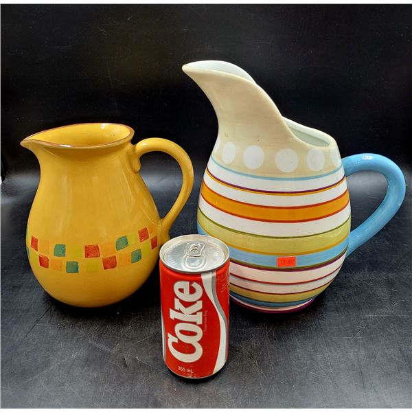 Vintage Hand Painted Ceramic Jugs