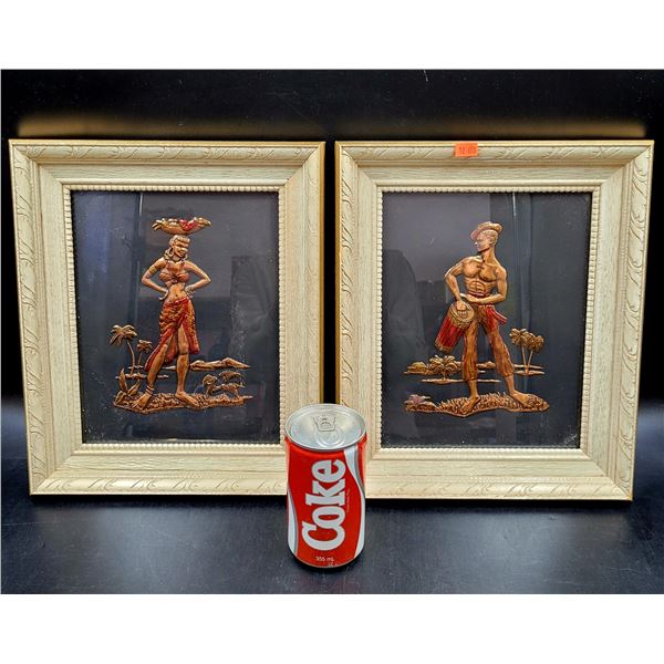 Vintage Framed Copper Craft Art