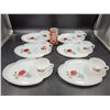 Image 1 : Vintage Federal Milk Glass Atomic Flower Plate & Tea Cup Set