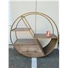 Image 1 : Vintage Brass & Wood Circular Display Unit