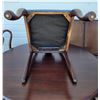 Image 5 : Victorian Solid Mahogany Carved Blue Patterned Dining Set