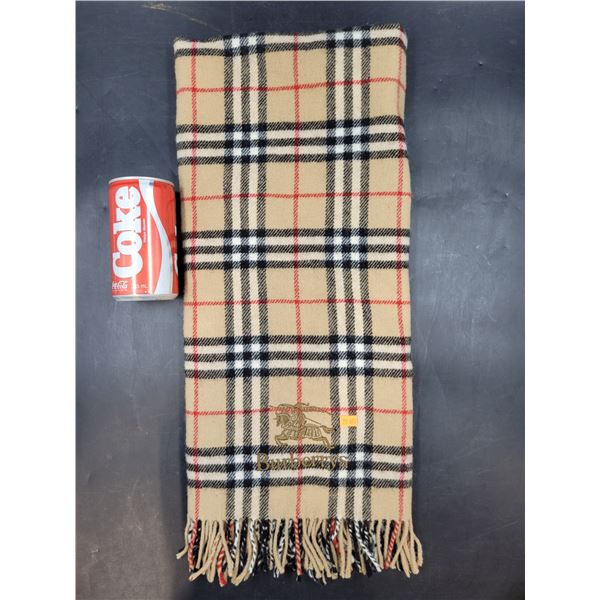 Vintage Burberry Nova Check Tan Cashmere Scarf