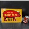 Image 1 : Vintage Peoples Meat Packing Co. Embossed Tin Advertising Sign