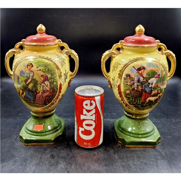 Antique Lidded Vases Made In England