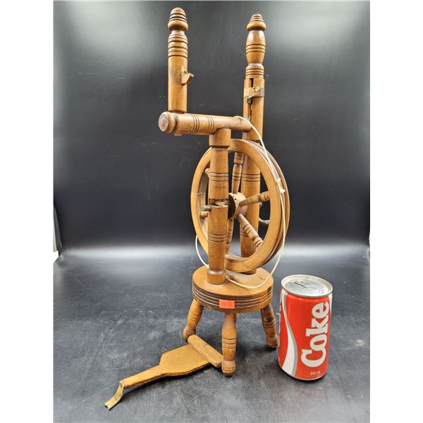 Vintage Wooden Spinning Wheel Castle