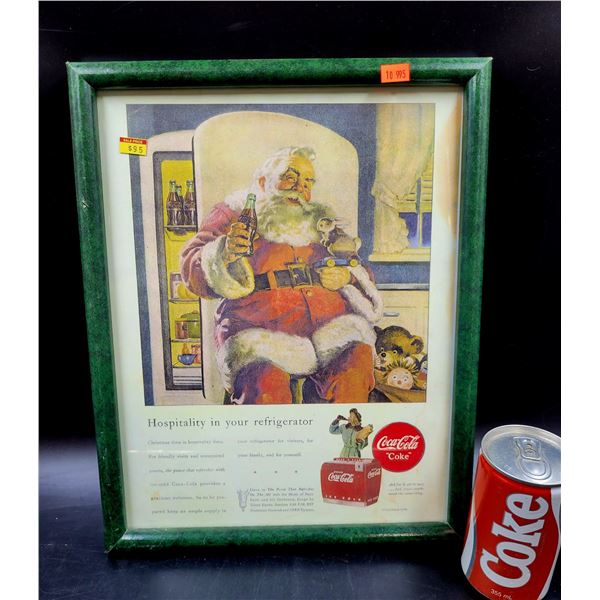 Vintage Framed Coca-Cola Advertising Board