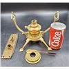 Image 1 : Antique Brass Kettle/Warming Stand