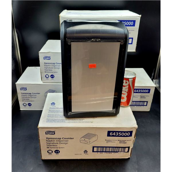 6 Tork Stainless Napkin Dispensers