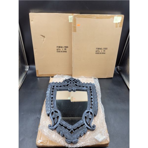 3 *New In Box* Black Carved Mirrors