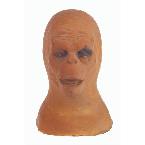 A "Planet of the Apes" Orangutan Test Makeup Head.