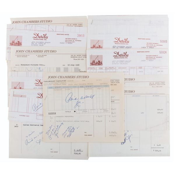 A Collection of 11 Key Episode Invoices for Spock Ears.
