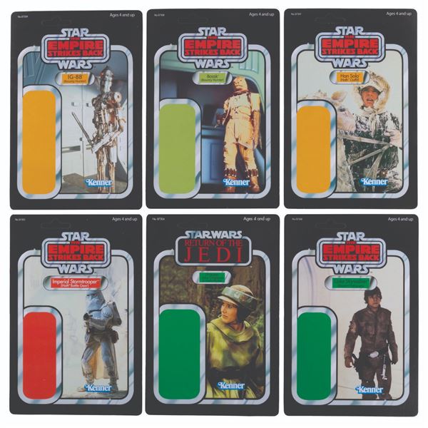 A Set of Star Wars Vintage Anniversary Unused Cardbacks.
