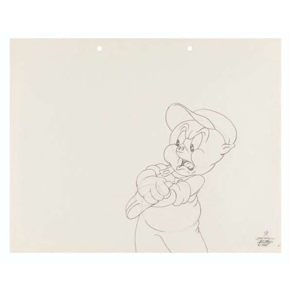 A Porky Pig Swears Blooper Reel Production Drawing.