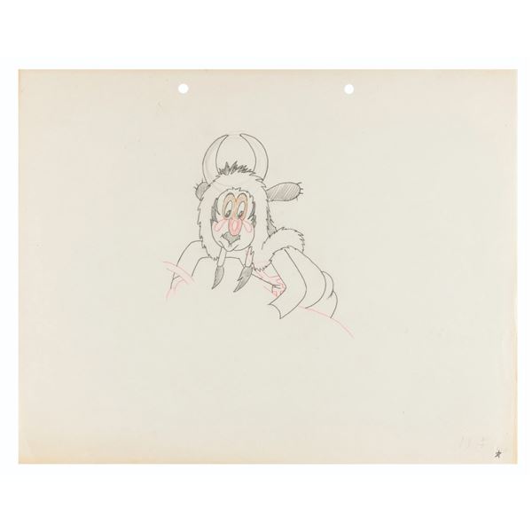 An Original "Sioux Me" Production Drawing.