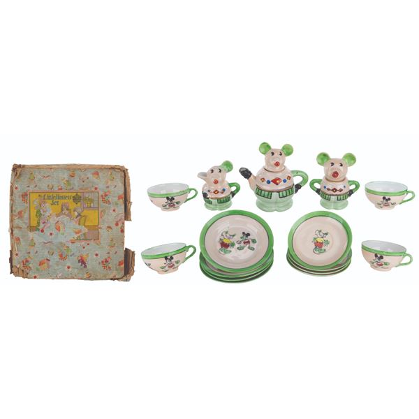 A Rare 1930s Borgfeldt Mickey Mouse Tea Set.