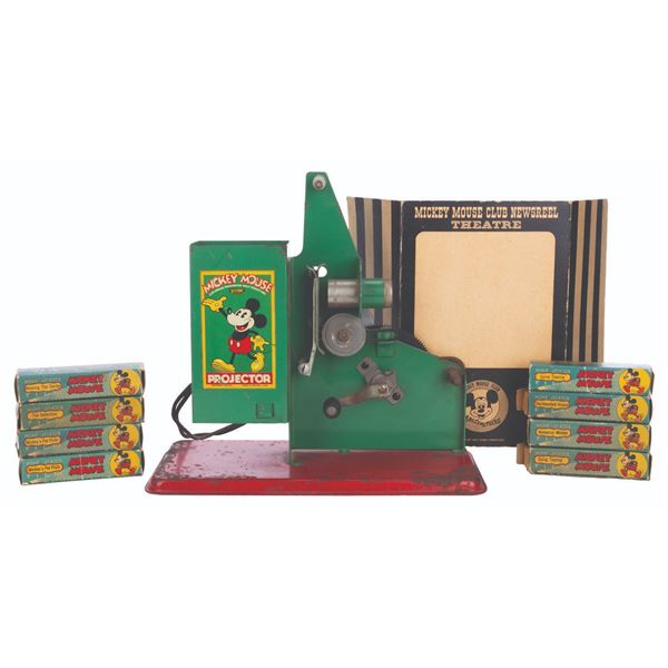 A Mickey Mouse Projector and Movie-Jecktor Reels.
