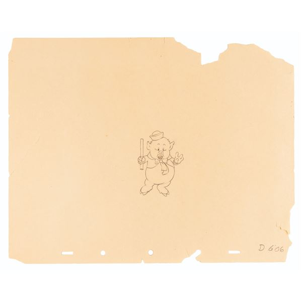 An Original "Three Little Pigs" Drawing.